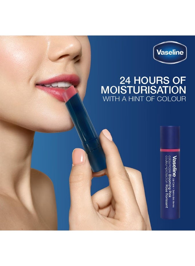 Vaseline Lip Care | Colour+Care Blooming Pink Tinted Lip Balm Stick | up to 24Hr* moisturization | with manuka honey | 3g - Image 3